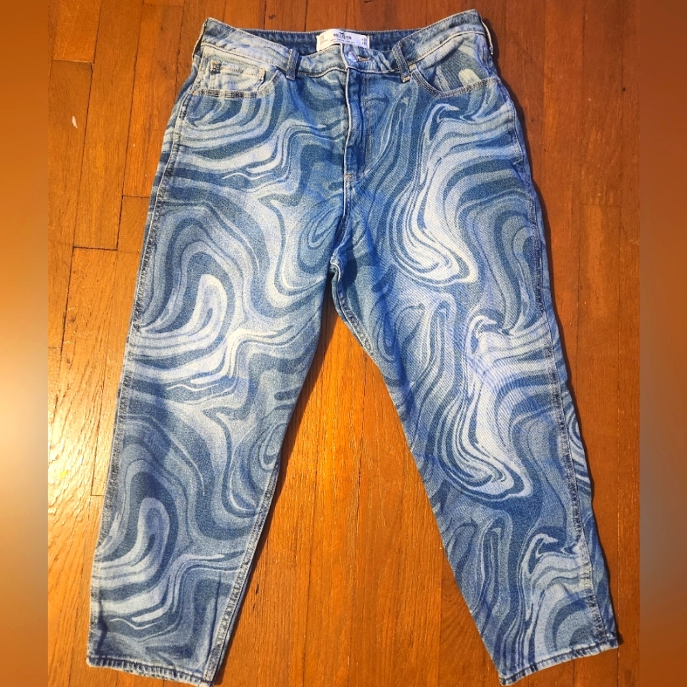 Blue Swirl Pattern Jeans
